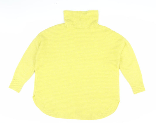 Wallis Women's Yellow Roll Neck Pullover Jumper L