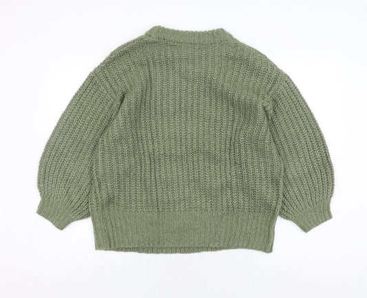 Womens UK Size S Brave Soul Green Pullover Jumper