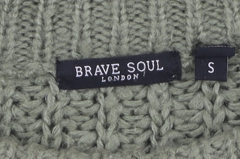 Womens UK Size S Brave Soul Green Pullover Jumper