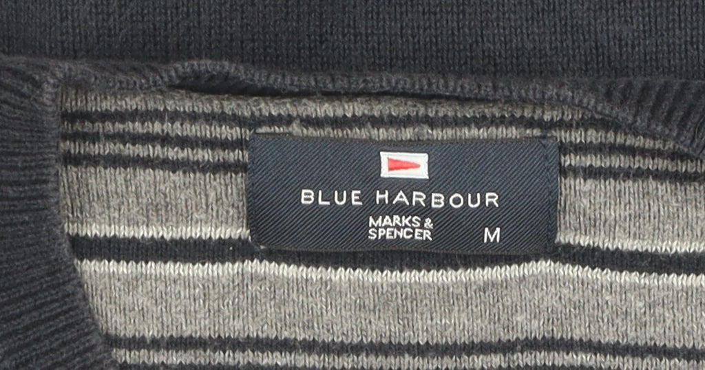 Marks and Spencer Men's Blue V-Neck Pullover Jumper M