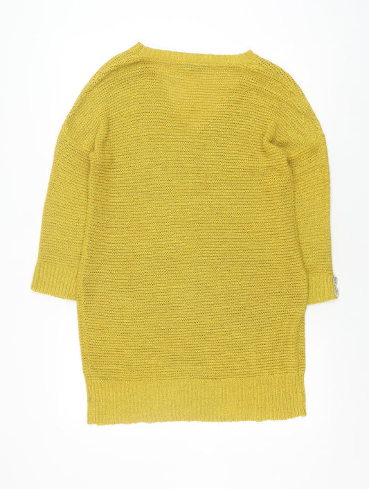 Womens UK Size M Wallis Yellow Cardigan Jumper