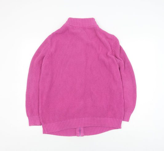 Womens UK Size XL ISLE Pink Full Zip Jumper