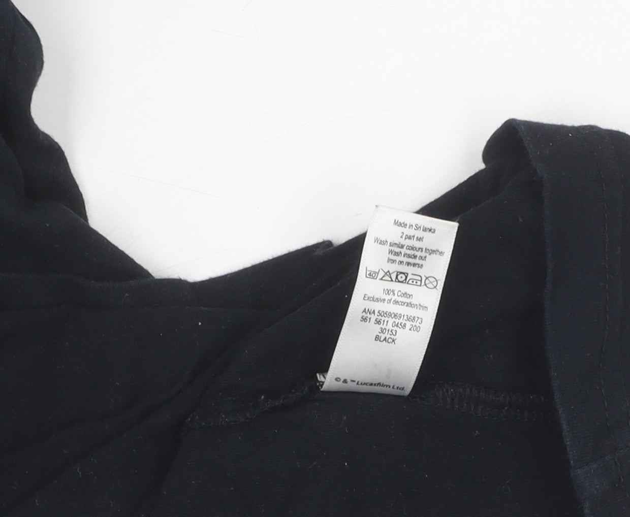 George Men's Black Star Wars Graphic T-Shirt Small