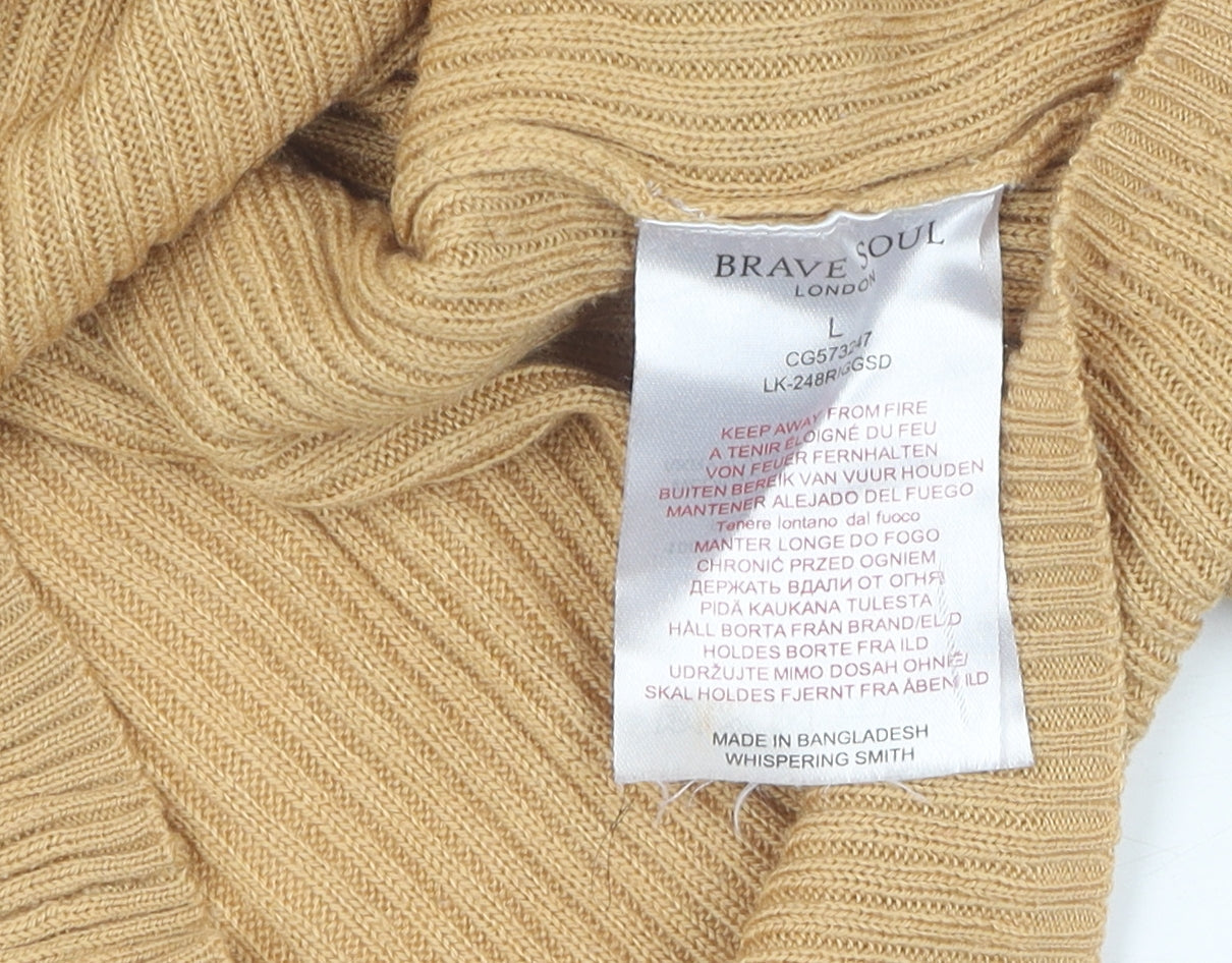 Womens UK Size L Brave Soul Beige Pullover Jumper