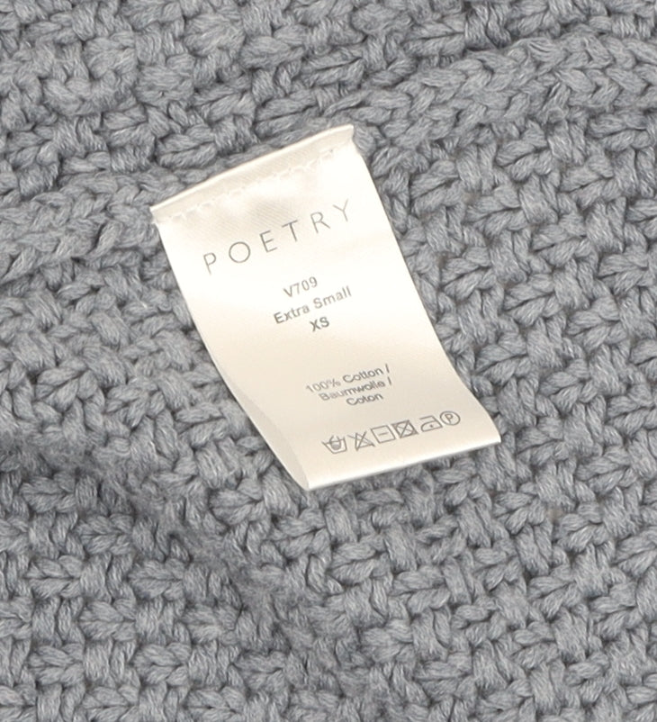 Womens UK Size XS Poetry Grey Cardigan Jumper