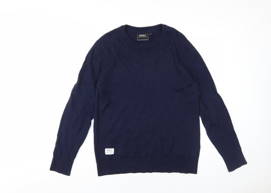 WESC Men's Blue XS Crew Neck Pullover Jumper