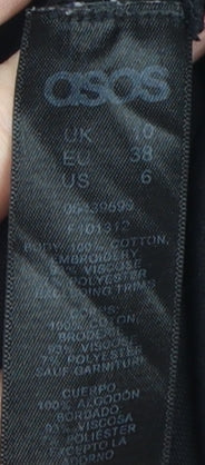 Womens UK Size 10 ASOS Black Basic T-Shirt