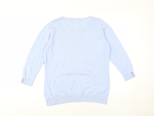 Womens UK Size M Isle Blue Pullover Jumper