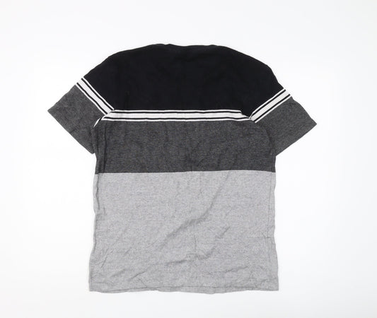 Next Men's Black Grey Colourblock T-Shirt M