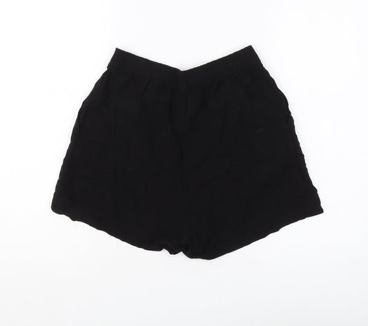 H&M Women's Black Viscose Shorts, Size 6, Excellent