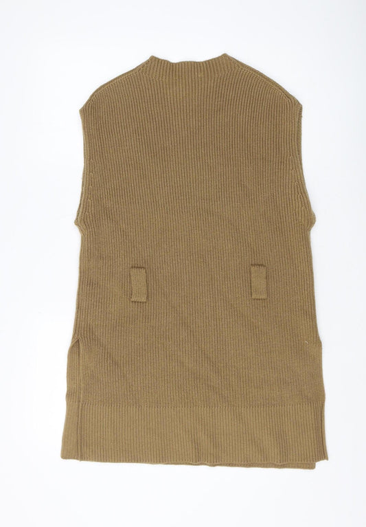 Marks and Spencer Women's Brown Mock Neck Vest, M