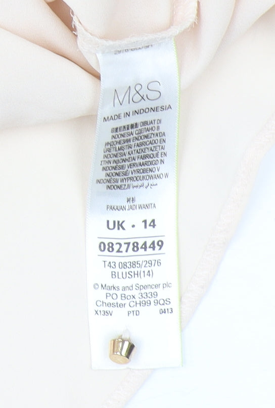 Womens UK Size 14 Marks and Spencer Beige Blouse