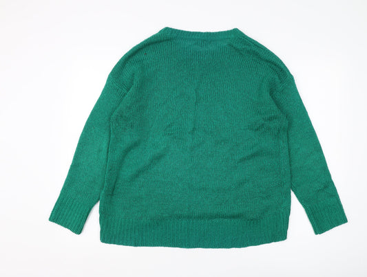 Womens UK Size M New Look Green Pullover Jumper