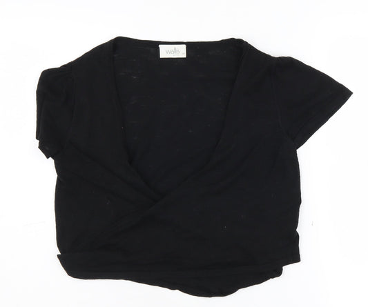 Womens UK Size M Wallis Black Wrap Jumper