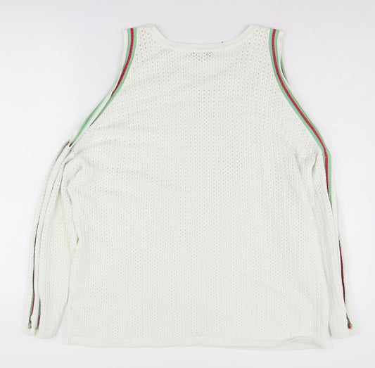 Womens UK Size 16 NEXT White Pullover Jumper