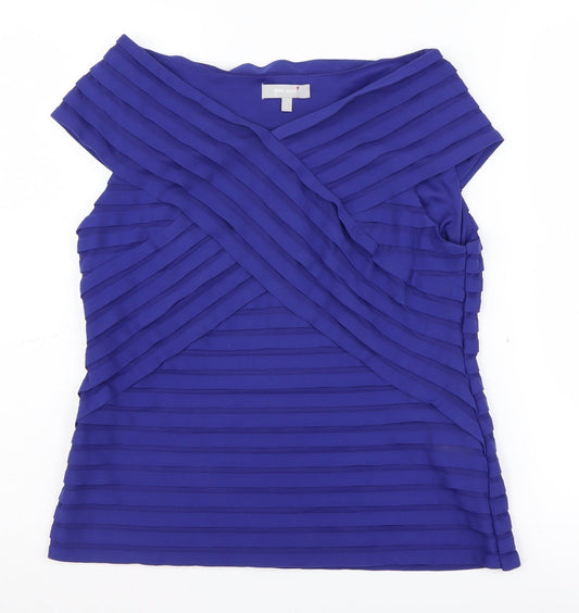 Womens UK Size 16 Marks and Spencer Purple Wrap Blouse