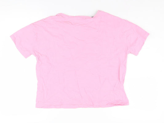 Womens UK Size S New Look Pink Basic T-Shirt