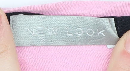 Womens UK Size S New Look Pink Basic T-Shirt