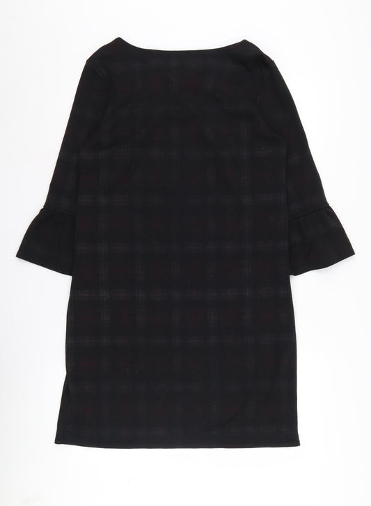 Dorothy Perkins Women's Black Plaid Sheath Dress Size 10