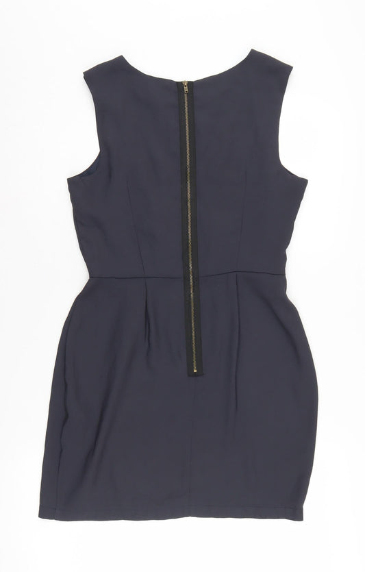 Topshop Women's Blue Sheath Dress, Size 10