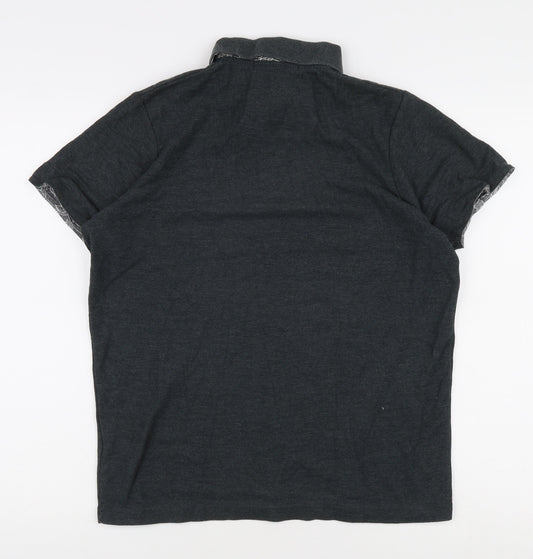 Crosshatch Men's Grey Polo M Short Sleeve