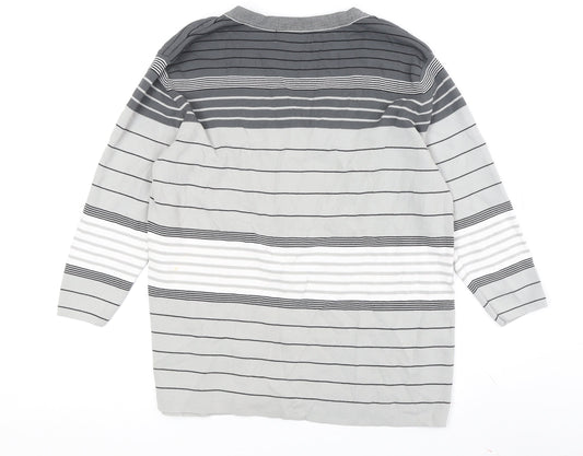 Womens UK Size M Vogue Grey Cardigan Jumper