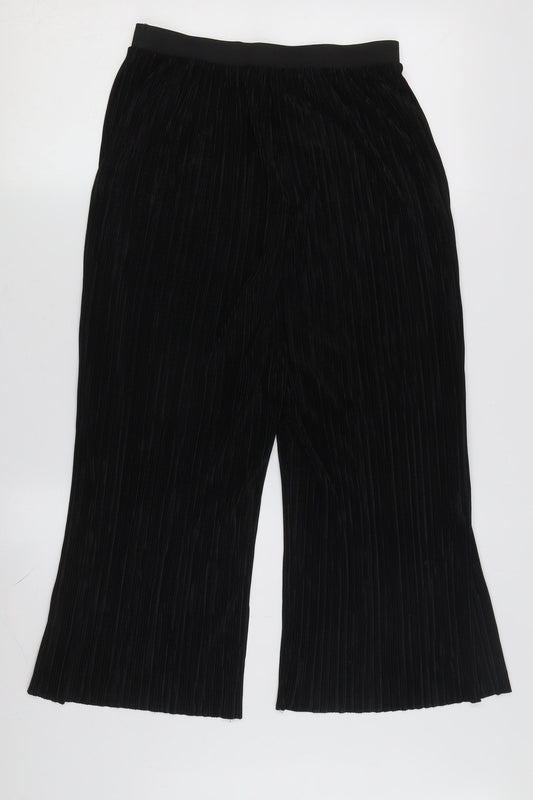 Red Herring Women's Black Wide-Leg Trousers Size 10