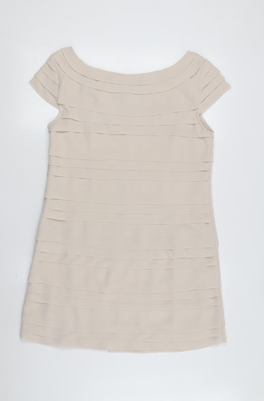 French Connection Women's Beige Sheath Dress Size 14