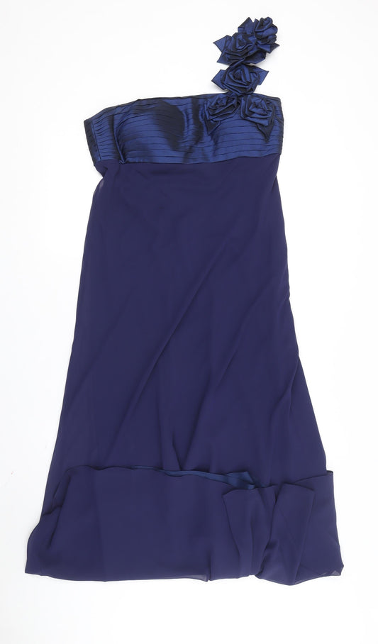 Debenhams Women's Blue One Shoulder A-Line Dress