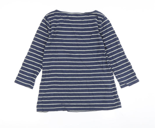Womens UK Size 10 Crew Clothing Company Blue Basic T-Shirt