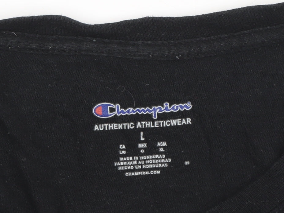 Mens UK Size L Champion Black T-Shirt