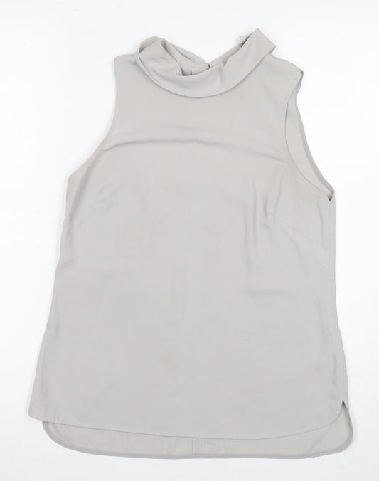 Coast Women Silver Cowl Neck Sleeveless Top Size 8