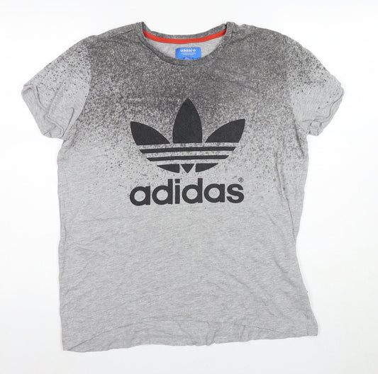 Adidas Womens Grey Graphic T-Shirt, Size 12