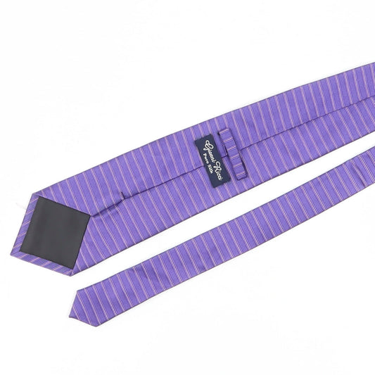 Gianni Ricci Men's Purple Striped Silk Tie, New