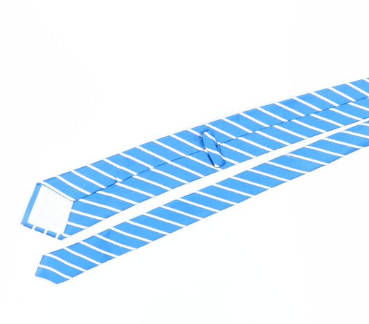 TM Lewin Men's Blue Striped Silk Tie