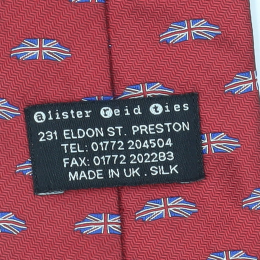 Alister Reid Men's Red Silk Union Jack Tie