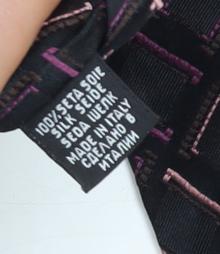 Mens HUGO BOSS Black Geometric 100% Silk Tie