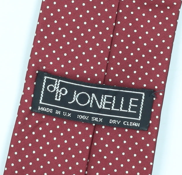 Jonelle Men's Red Silk Polka Dot Tie