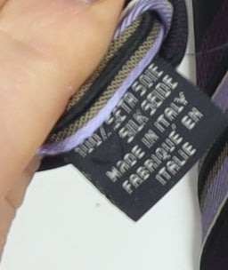 Mens Canali Purple Striped 100% Silk Tie