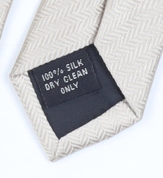 Mens Ciro Citterio Beige Herringbone 100% Designer Tie