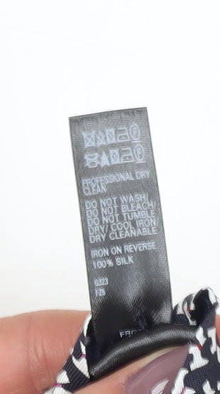 Marks and Spencer Men's Black Geometric Silk Tie