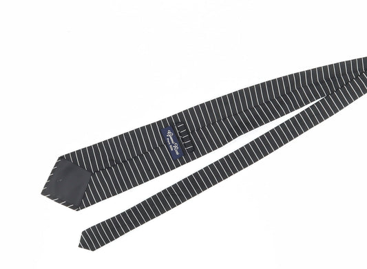 Gianni Ricci Men's Black Striped Silk Tie, Excellent Condition