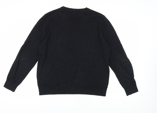 Burton Menswear Men's Black Pullover V-Neck Jumper L