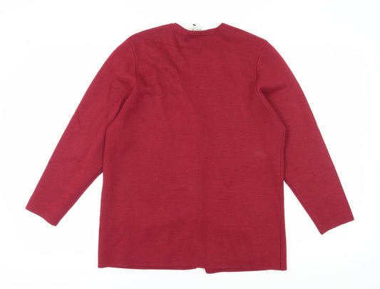 Eastex Women's Red V-Neck Cardigan Size 12