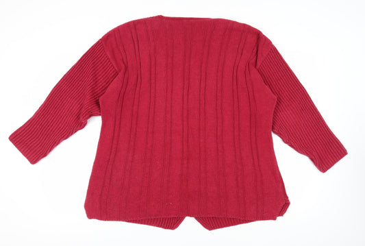 Womens UK Size L NEXT Red Cardigan Jumper