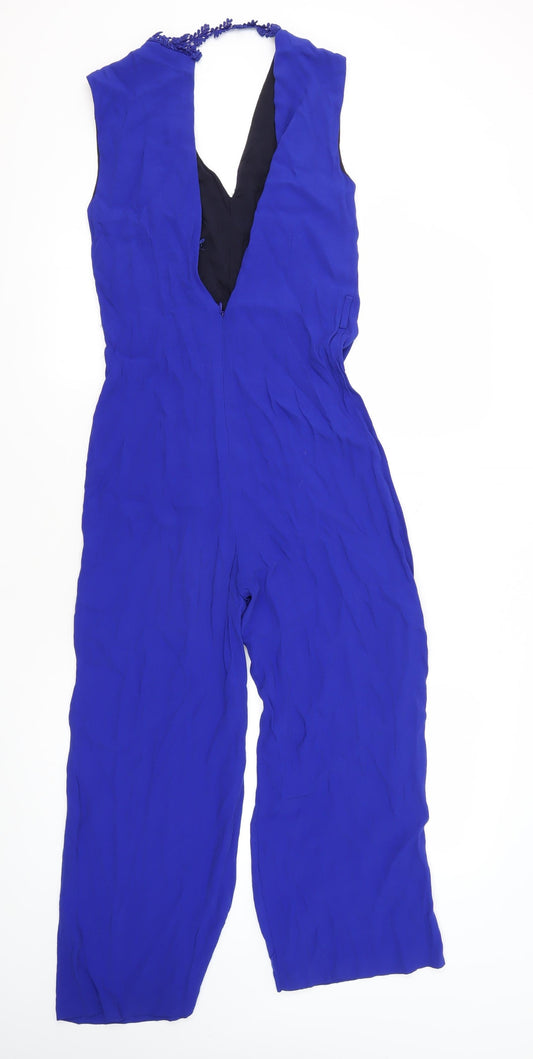 Zara Women's Blue Sleeveless Jumpsuit Size 6