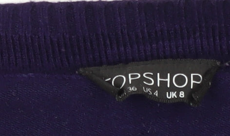 Womens UK Size 8 Topshop Purple Cardigan Jumper