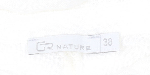 CR Nature Women's White Linen Top Size 10