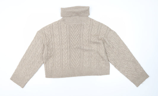 Womens UK Size L New Look Beige Pullover Jumper