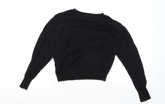 Womens UK Size M Mango Black Pullover Jumper
